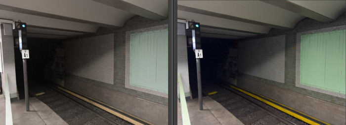 Links eine mit dem Pixel gemachte RAW-Aufnahme, rechts das mit dem iPhone aufgenommene Bild (Bild: Tobias Költzsch/Golem.de)